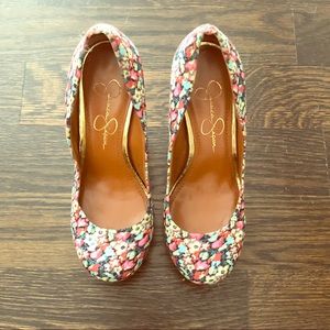 Jessica Simpson Floral Platform Heels